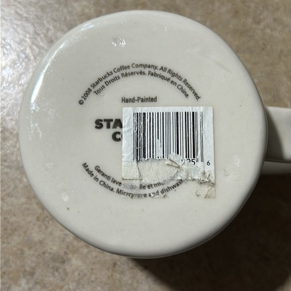 Starbucks "Inspire" Hand Painted Pink Flower Coffee Mug Cup 10oz 2008 NEW - Picture 4 of 4